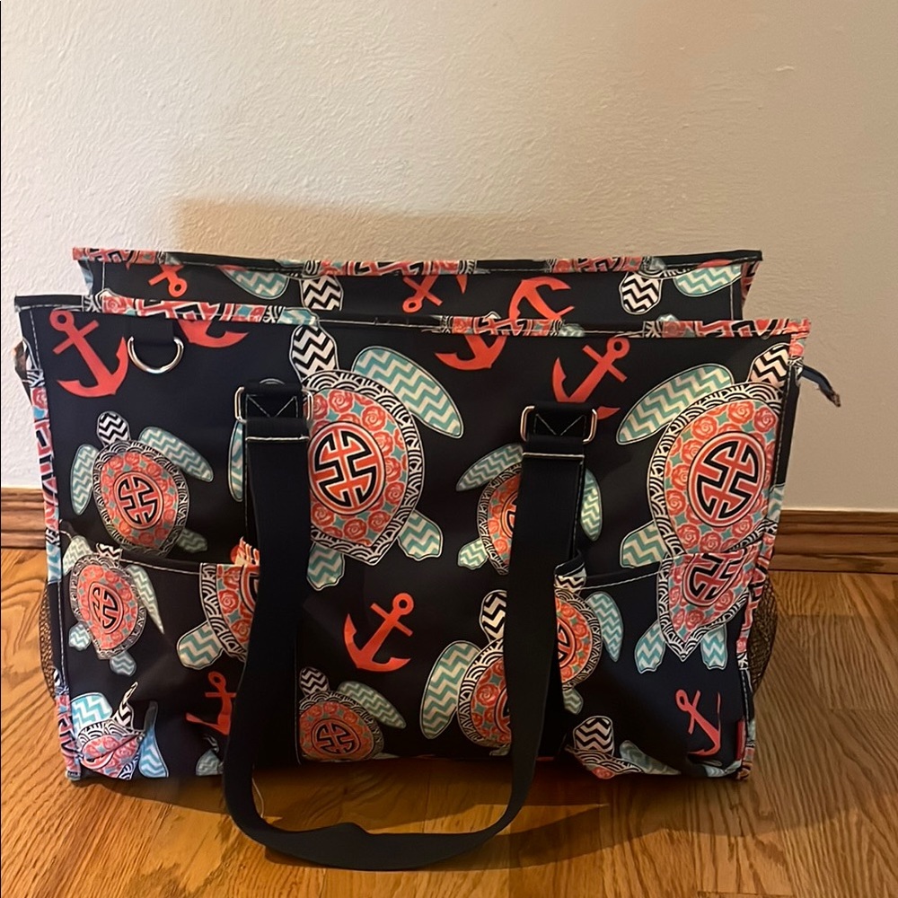Red and Blue Versatile Tote Bag with Dual Handles